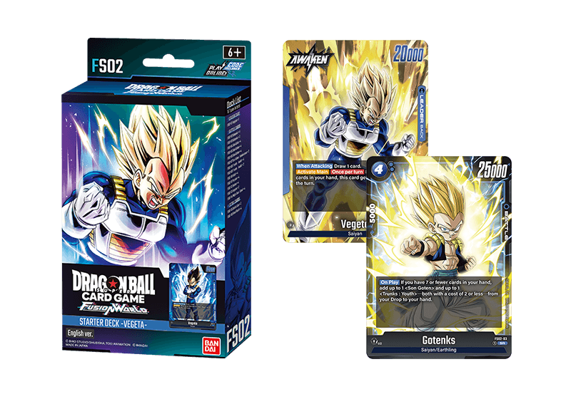 VEGETA- [FS02] niverse 7, de your warriors! 24 FS02 is centered around the leader card "Vegeta," a warrior from Earth who faced off against Beerus, the God of Destruction! RELEASE - FEBUARY 16, 2024