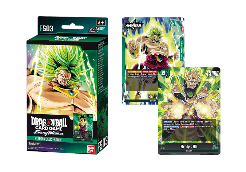 BROLY- [FS03] FS03 is a collection of evil Saiyans who stood in front of Goku, centered around the leader card "Broly"! RELEASE FEBUARY 16, 2024